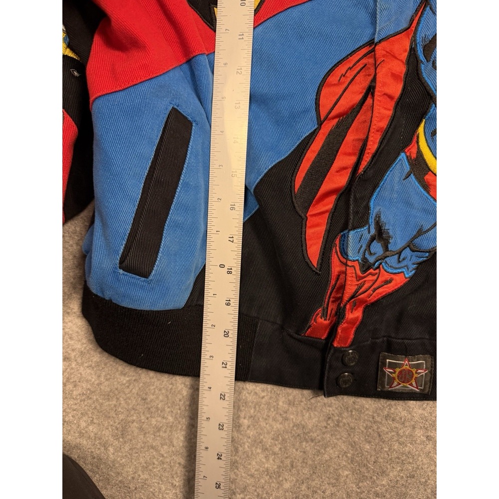 Vintage Y2K JH Design Superman Embroidered Racing Jacket Youth XL 11-12 - Picture 8 of 9